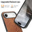 For iPhone Air Magnetic Phone Case with Grid Pattern Protective PU Leather + PC Cover - Brown - 4