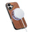 For iPhone 16 Magnetic Phone Case with Grid Pattern Protective PU Leather + PC Cover - Brown - 4