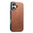 For iPhone 17 Magnetic Phone Case with Grid Pattern Protective PU Leather + PC Cover - Brown - 1