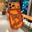 For iPhone  18 Pro / 17  Pro Case Butterfly Rhinestone 3D Relief Hollow Design TPU Shockproof Cover - Orange - 2