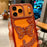 For iPhone  18 Pro / 17  Pro Case Butterfly Rhinestone 3D Relief Hollow Design TPU Shockproof Cover - Orange - 5