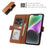 For iPhone 14 Leather Case Wallet Stand TPU + PU Skin-touch Cover - Brown - 3