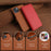 For iPhone 14 Leather Case Wallet Stand TPU + PU Skin-touch Cover - Brown - 7