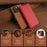 For iPhone 15 Pro Max Leather Case Wallet Stand TPU + PU Skin-touch Cover - Brown - 4