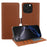For iPhone 16 Pro Max Leather Case Wallet Stand TPU + PU Skin-touch Cover - Brown - 1