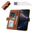 For iPhone 16 Pro Max Leather Case Wallet Stand TPU + PU Skin-touch Cover - Brown - 3