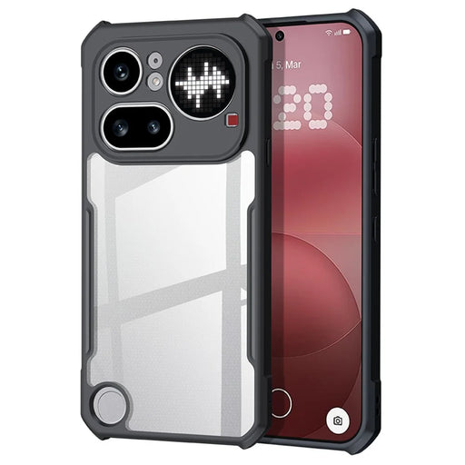 XUNDD For Nothing Phone (4a) Pro Case Dropproof TPU + Acrylic Clear Back Phone Cover - Black - 1