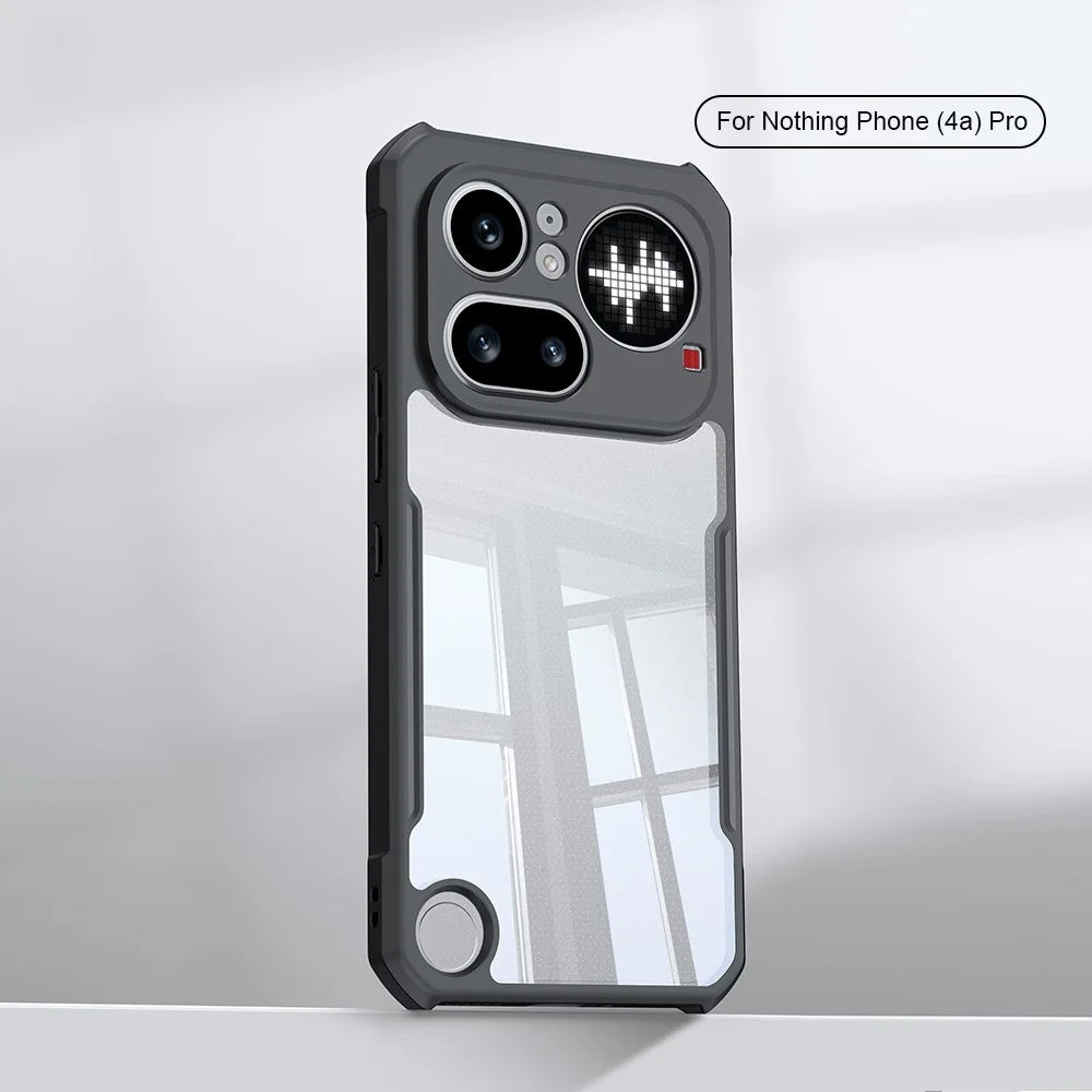 XUNDD For Nothing Phone (4a) Pro Case Dropproof TPU + Acrylic Clear Back Phone Cover - Black - 3