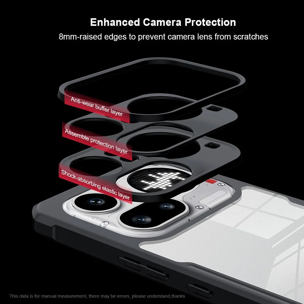 XUNDD For Nothing Phone (4a) Pro Case Dropproof TPU + Acrylic Clear Back Phone Cover - Black - 6