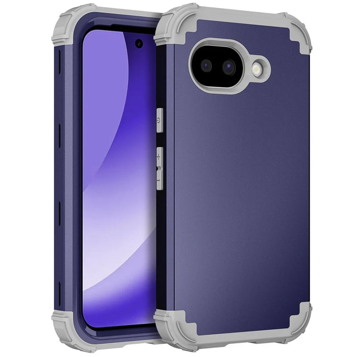 For Google Pixel 10a Case Shockproof PC + TPU Phone Back Cover - Navy Blue - 1