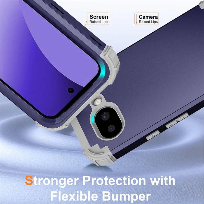 For Google Pixel 10a Case Shockproof PC + TPU Phone Back Cover - Navy Blue - 3
