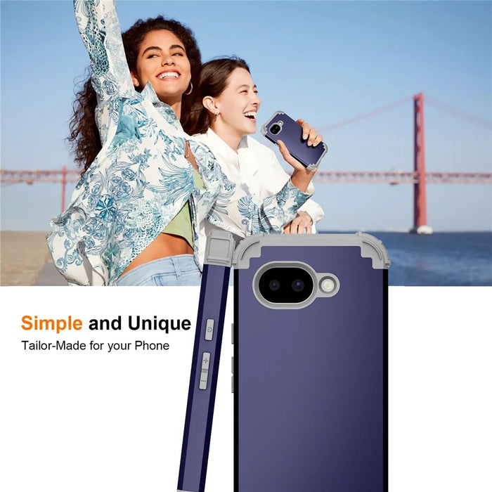 For Google Pixel 10a Case Shockproof PC + TPU Phone Back Cover - Navy Blue - 5
