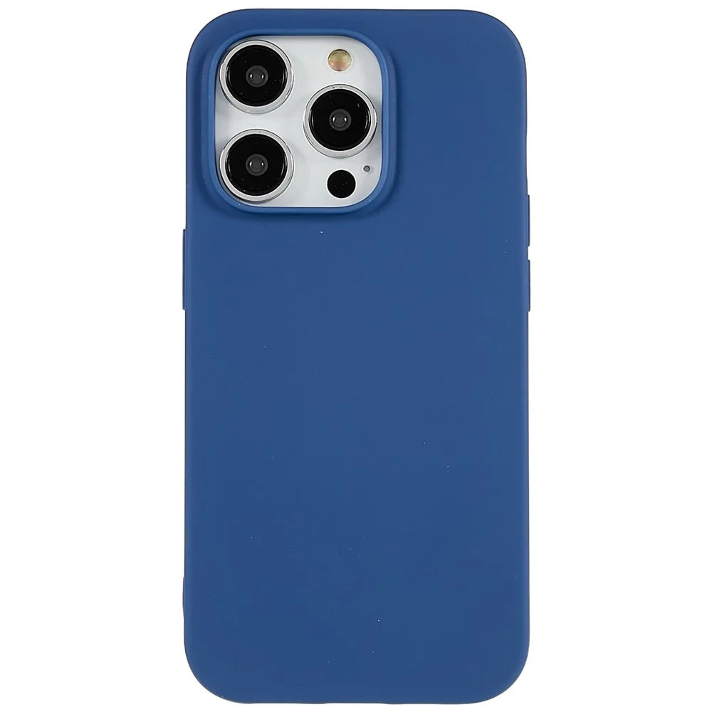 For iPhone 14 Pro Matte Flexible TPU Case Anti-scratch Protective Cell Phone Cover - Sapphire - 1