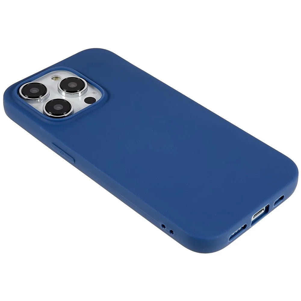 For iPhone 14 Pro Matte Flexible TPU Case Anti-scratch Protective Cell Phone Cover - Sapphire - 5