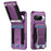 For Google Pixel 10 Pro XL Case Elastic Band Card Holder Leather + TPU Kickstand Phone Cover - Purple - 2
