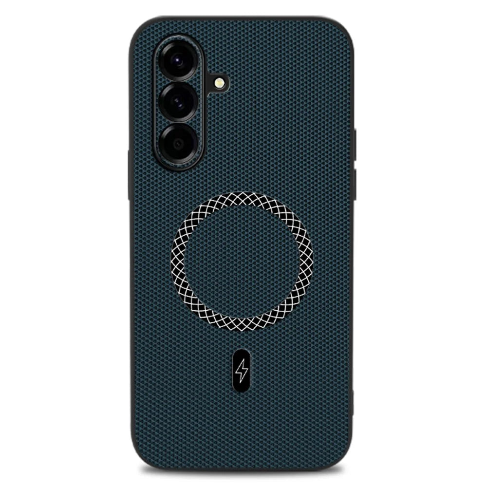 Case For Samsung Galaxy A56 5G  /  A36 5G Triangle Texture PU Leather Shockproof Ultra Thin Cover - Blue - 1