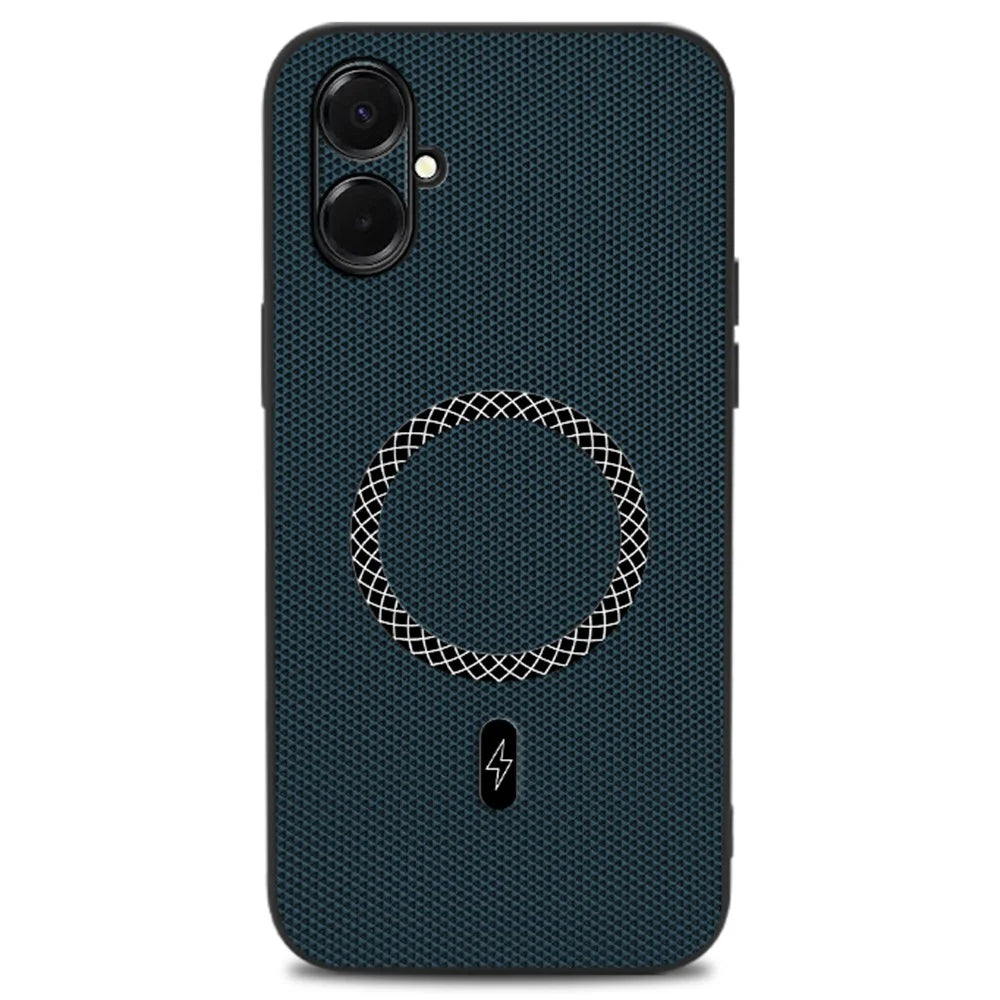 For Samsung Galaxy A08 5G / A08 4G / A07 5G Case Triangle Texture PU Leather Shockproof Ultra Thin Cover - Blue - 1