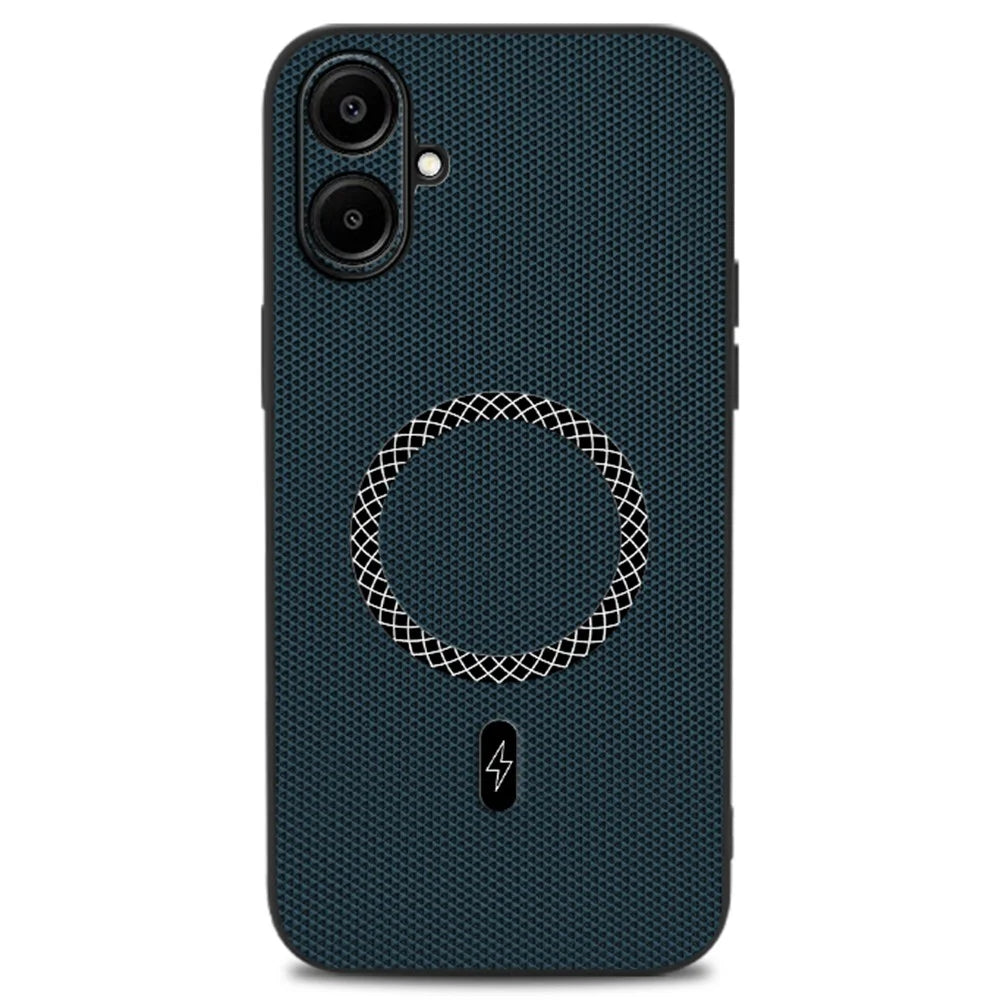For Samsung Galaxy A06 4G Case Triangle Texture PU Leather Shockproof Ultra Thin Cover - Blue - 1