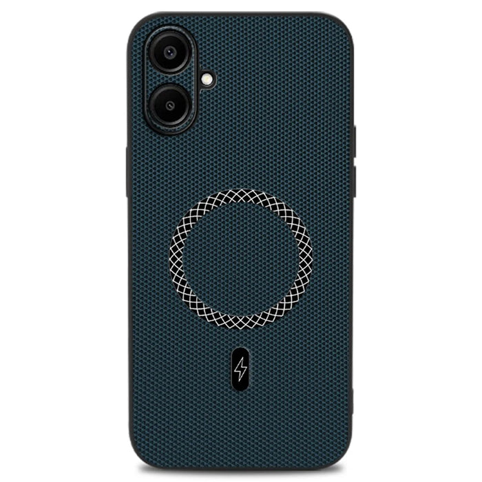 For Samsung Galaxy A06 4G Case Triangle Texture PU Leather Shockproof Ultra Thin Cover - Blue - 1