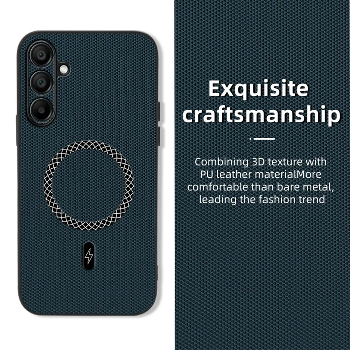 Case For Samsung Galaxy A16 5G  /  4G Triangle Texture PU Leather Shockproof Ultra Thin Cover - Blue - 2