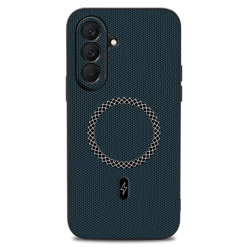 For Samsung Galaxy A57 5G Case Triangle Texture PU Leather Shockproof Ultra Thin Cover - Blue - 1