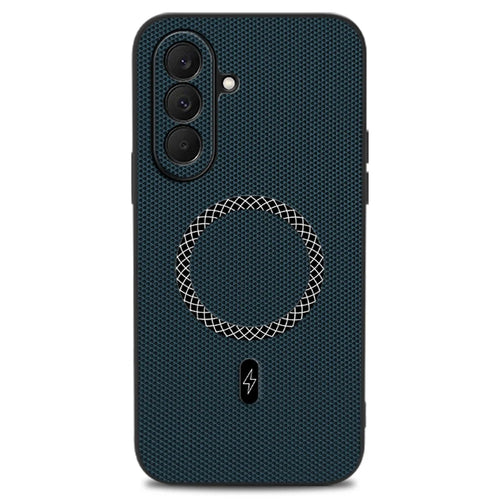 For Samsung Galaxy A37 5G Case Triangle Texture PU Leather Shockproof Ultra Thin Cover - Blue - 1