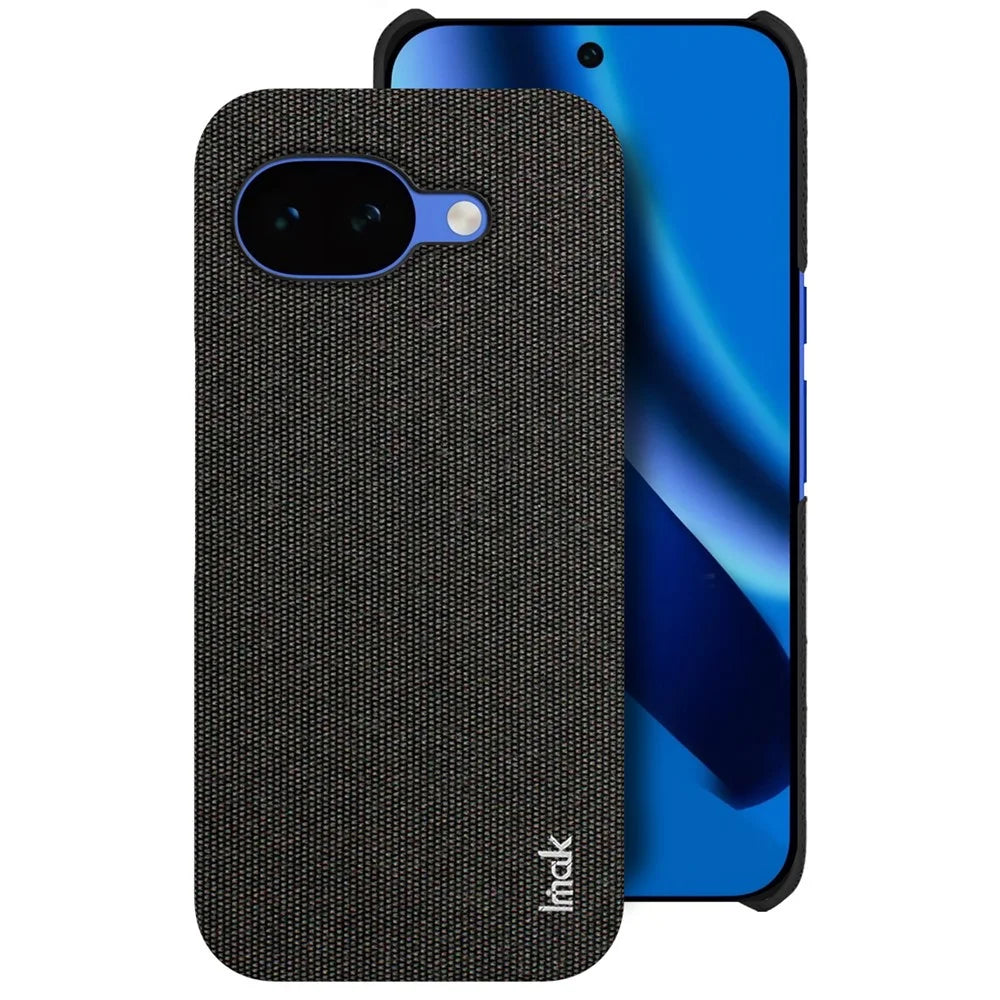 IMAK Ruiyi Series for Google Pixel 10a Case Fabric Texture Leather + PC Phone Back Cover - Black - 2