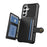 For Samsung Galaxy A57 5G Case with Card Holder PU Leather + TPU Phone Back Cover - Black - 3