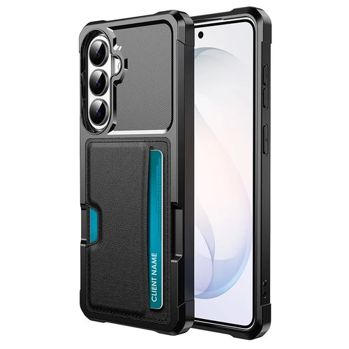 Case For Samsung Galaxy A36 5G  /  A56 5G Card Slot Leather + TPU Defender Phone Cover - Black - 1