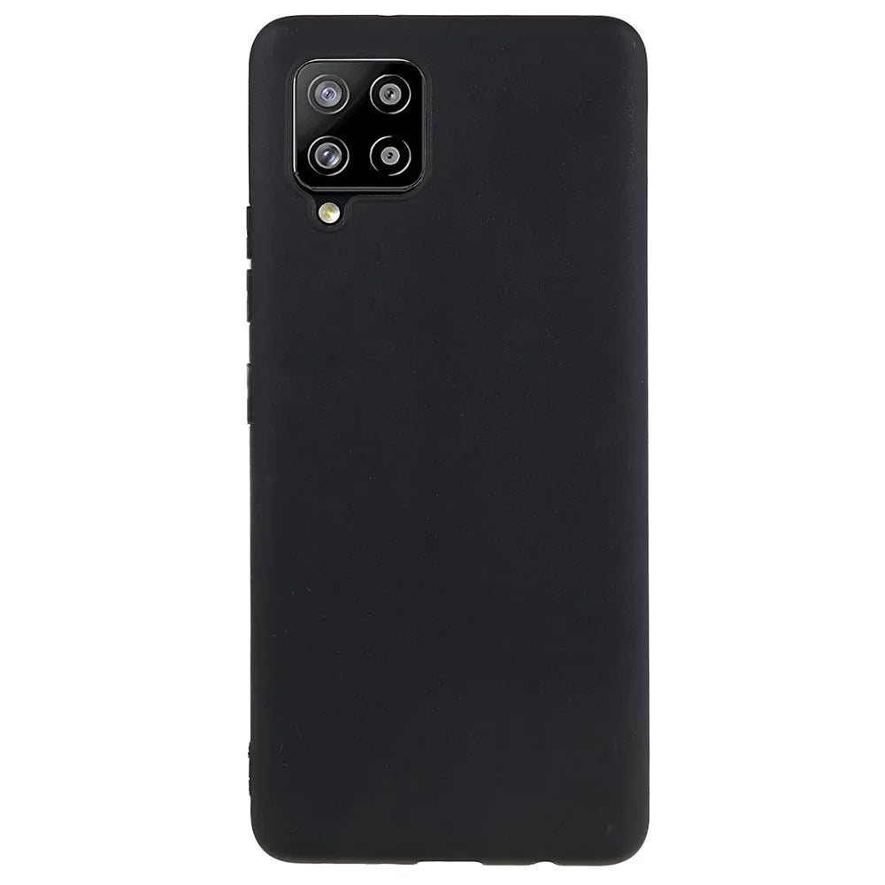For Samsung Galaxy A42 5G Anti-scratch Slim Fit Cell Phone Cover Black Matte Flexible TPU Case - 1
