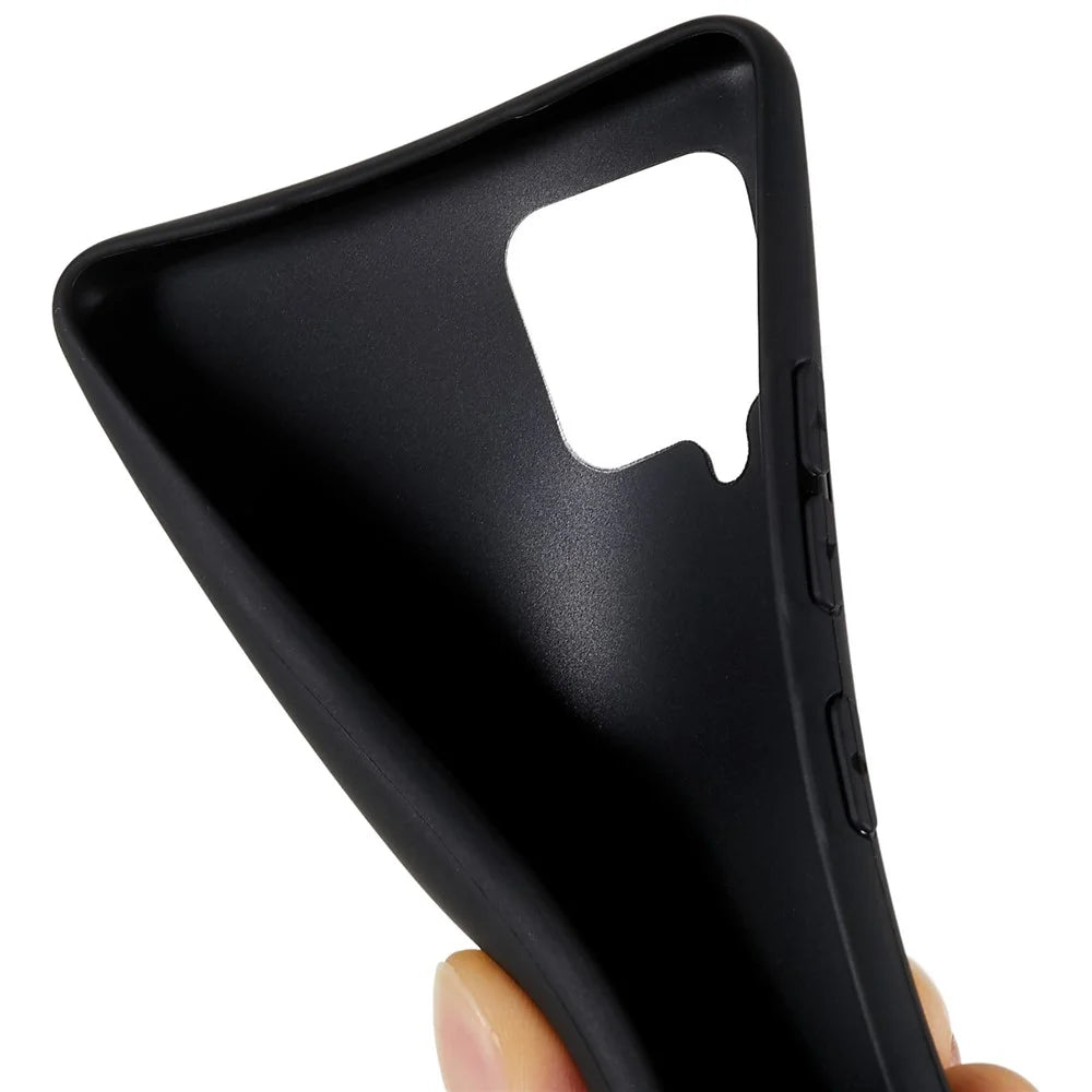 For Samsung Galaxy A42 5G Anti-scratch Slim Fit Cell Phone Cover Black Matte Flexible TPU Case - 7