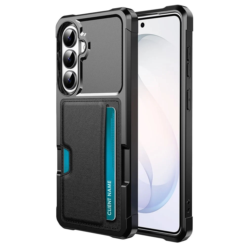 Case For Samsung Galaxy A18 5G / A18 4G / A26 5G / M17 5G / F17 5G / A17 5G / A17 4G Card Slot Leather + TPU Defender Phone Cover - Black - 1