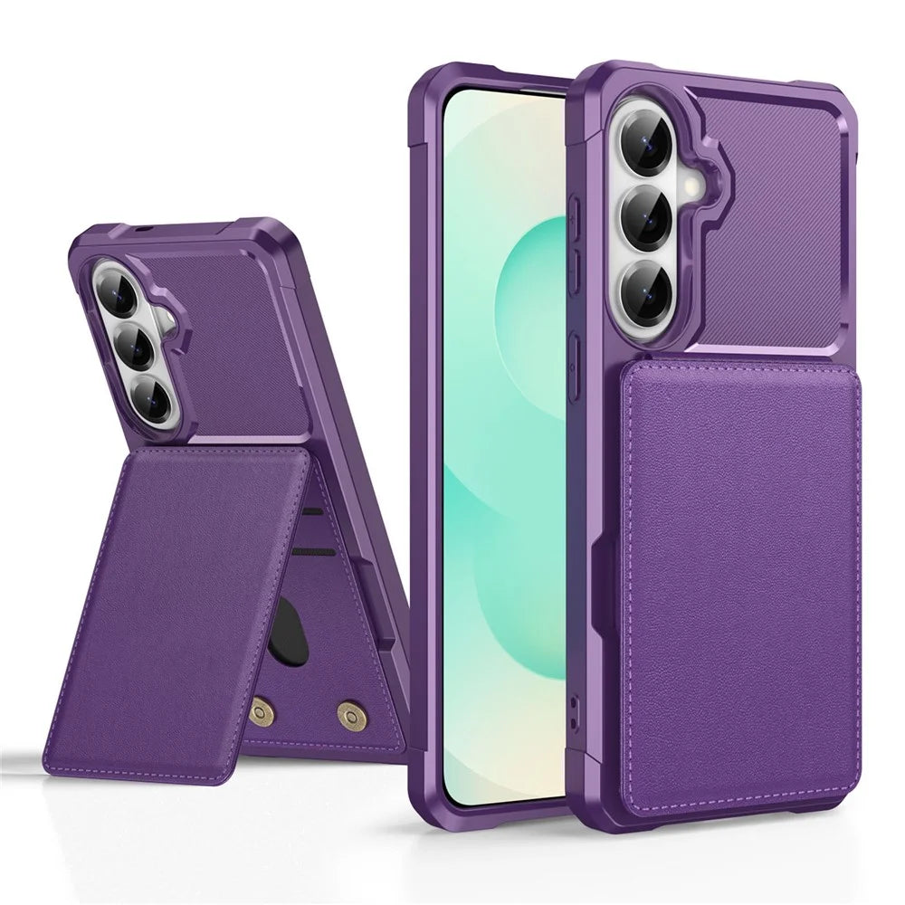 Case For Samsung Galaxy A18 5G / A18 4G / A26 5G / M17 5G / F17 5G / A17 5G / A17 4G Kickstand PU Leather + TPU Phone Cover with Card Slot  - Purple - 2