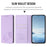 For Samsung Galaxy S25 Ultra Wallet Case RFID Blocking Butterfly Imprinted Magnetic Flip Leather Cover - Light Purple - 7