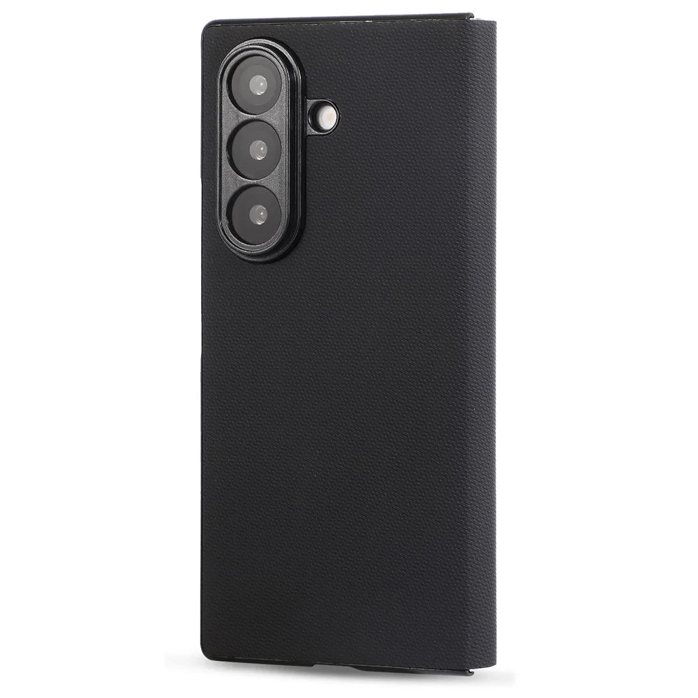 For Samsung Galaxy Z Fold7 5G Magnetic Phone Case PC + Technical Fabric Texture Wallet Flip Cover - Black - 7