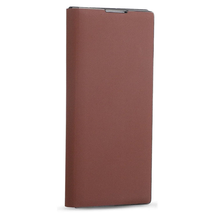 For Samsung Galaxy Z Fold7 5G Magnetic Case with 360° Rotating Ring Kickstand PC + Technical Fabric Cover - Brown - 7