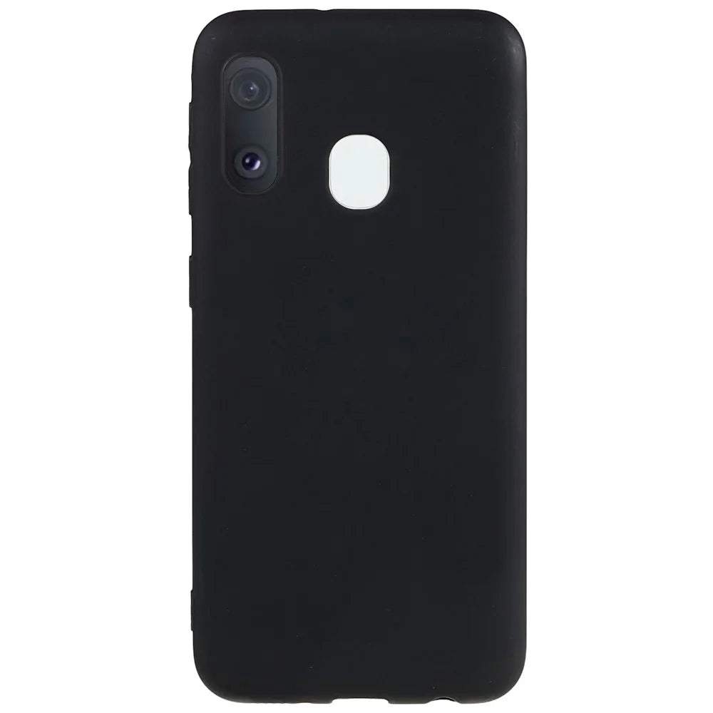 For Samsung Galaxy A20e Raised Bezel Protection Phone Case Black Matte Flexible TPU Protective Cell Phone Cover - 1