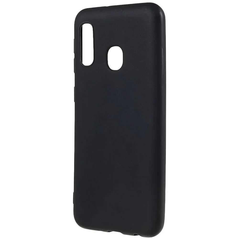 For Samsung Galaxy A20e Raised Bezel Protection Phone Case Black Matte Flexible TPU Protective Cell Phone Cover - 3