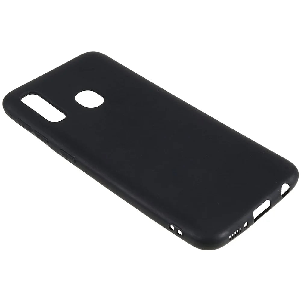 For Samsung Galaxy A20e Raised Bezel Protection Phone Case Black Matte Flexible TPU Protective Cell Phone Cover - 4