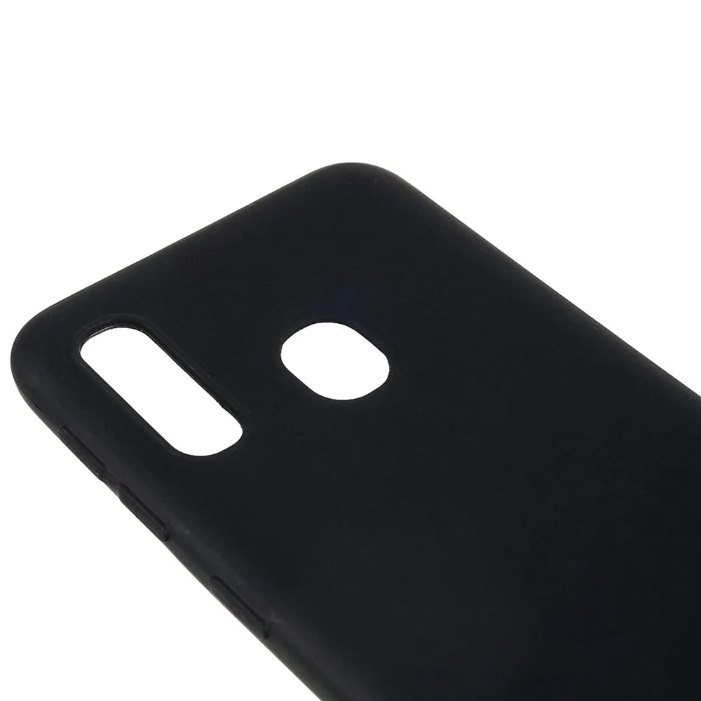 For Samsung Galaxy A20e Raised Bezel Protection Phone Case Black Matte Flexible TPU Protective Cell Phone Cover - 6