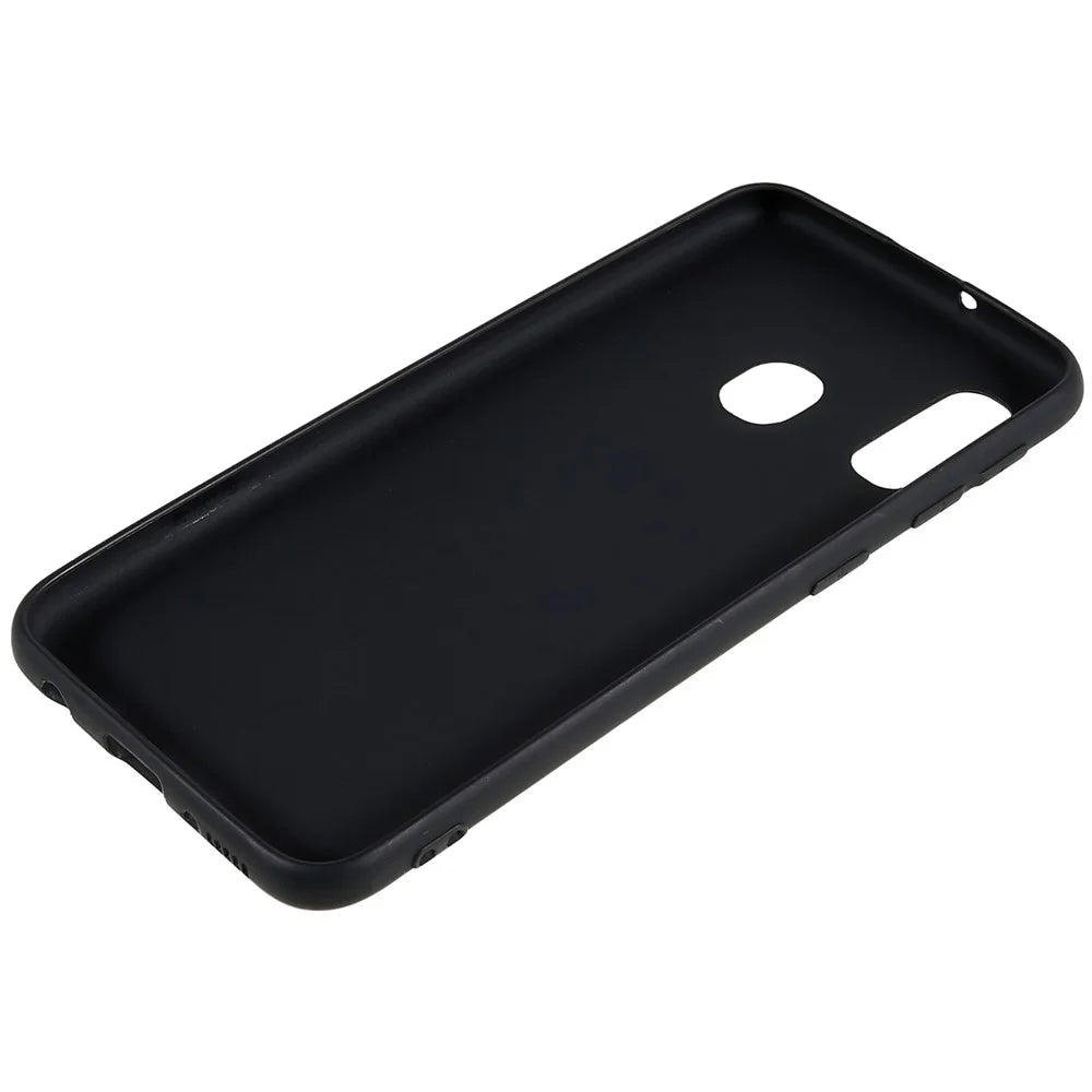 For Samsung Galaxy A20e Raised Bezel Protection Phone Case Black Matte Flexible TPU Protective Cell Phone Cover - 7
