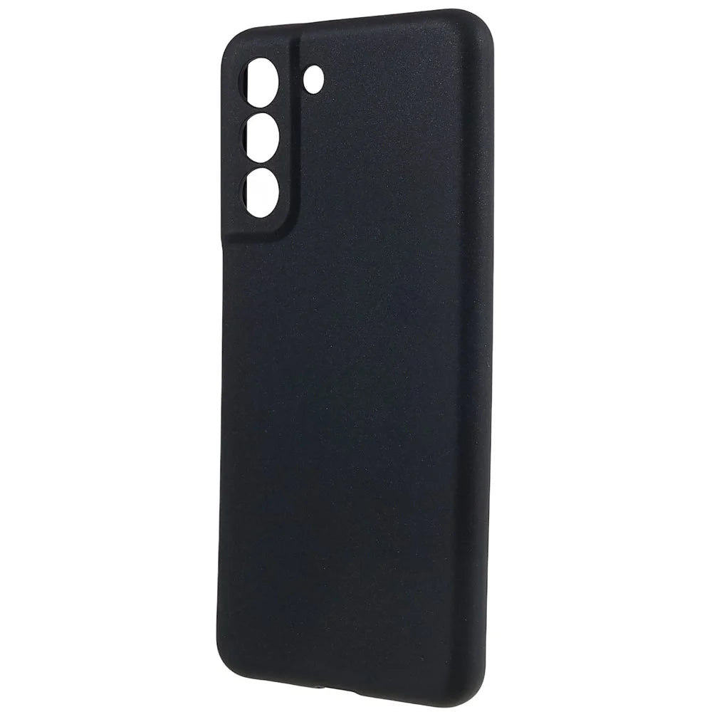 For Samsung Galaxy S21 FE 5G Anti-Scratch Dustproof Cell Phone Cover Matte Flexible TPU Phone Case - Black - 3
