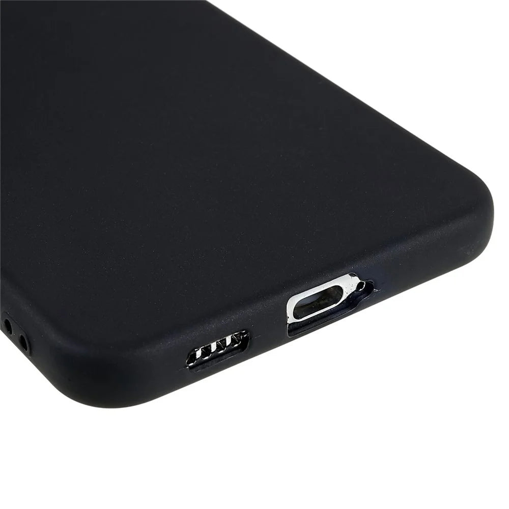 For Samsung Galaxy S22 5G Matte Phone Case Cell Phone Soft TPU Protective Back Cover - Black - 5