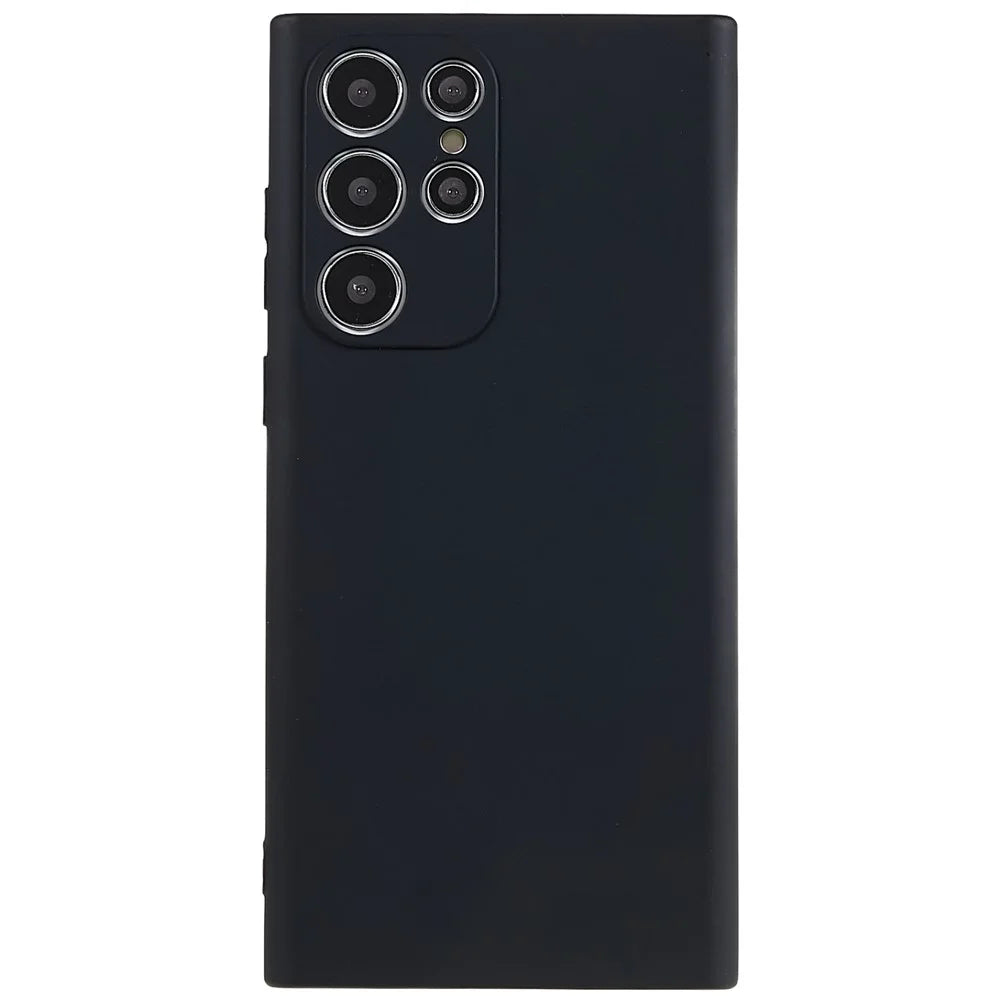 Back Shell for Samsung Galaxy S22 Ultra 5G Scratch Resistant Matte Phone Case Cell Phone Soft TPU Protective Back Cover - Black - 1