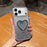 For iPhone 18 Pro / 17 Pro Case with Heart Shape Kickstand 2 in 1 Rhinestone Glitter PC TPU Shockproof Cover - Black - 1