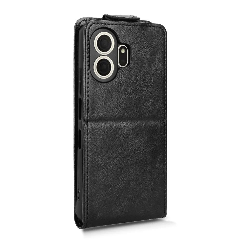 For TCL NxtPaper 70 Pro 5G Stand Case Magnetic Clasp Vertical Flip Leather Phone Cover with Card Holder - Black - 7