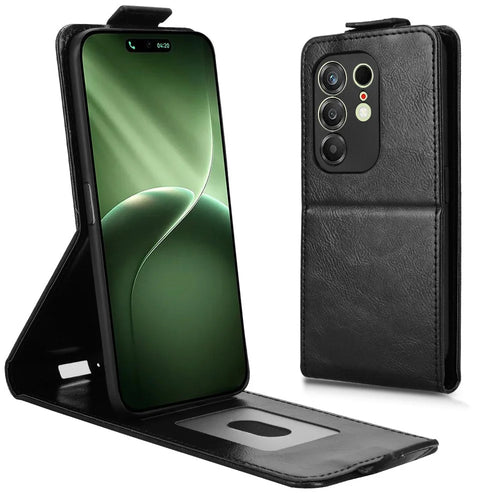 For TECNO Camon 50 Pro 4G Stand Case Magnetic Clasp Vertical Flip Leather Phone Cover with Card Holder - Black - 1