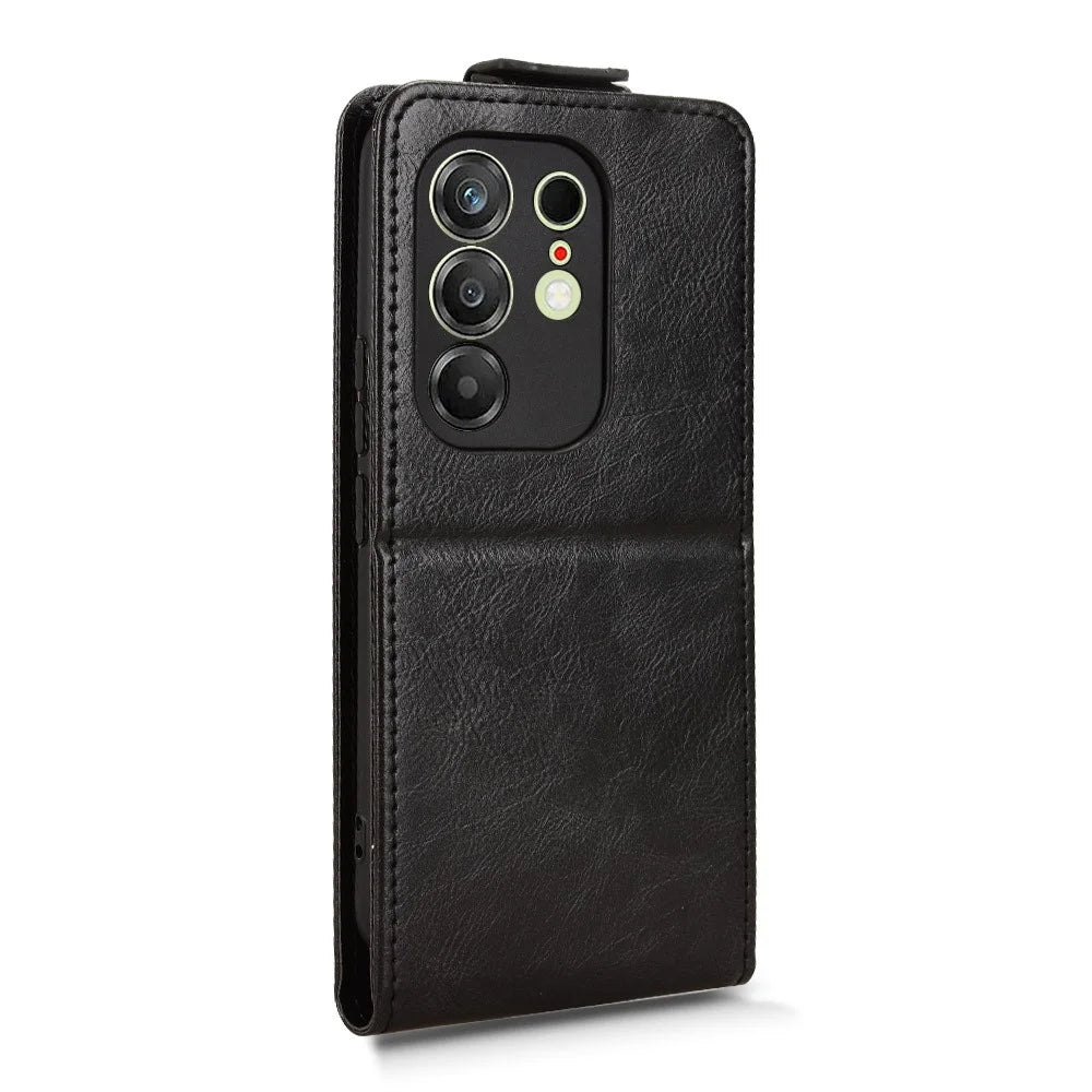 For TECNO Camon 50 Pro 4G Stand Case Magnetic Clasp Vertical Flip Leather Phone Cover with Card Holder - Black - 7