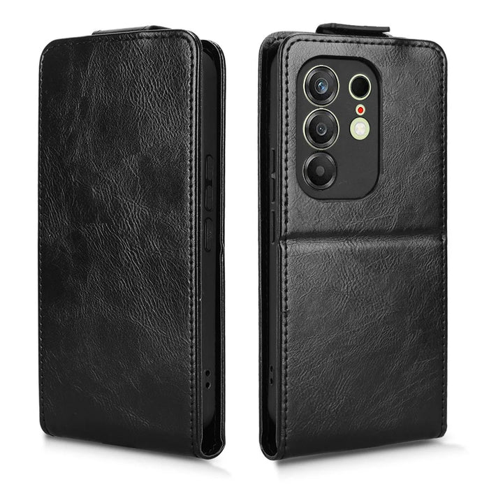For TECNO Camon 50 4G Stand Case Magnetic Clasp Vertical Flip Leather Phone Cover with Card Holder - Black - 5