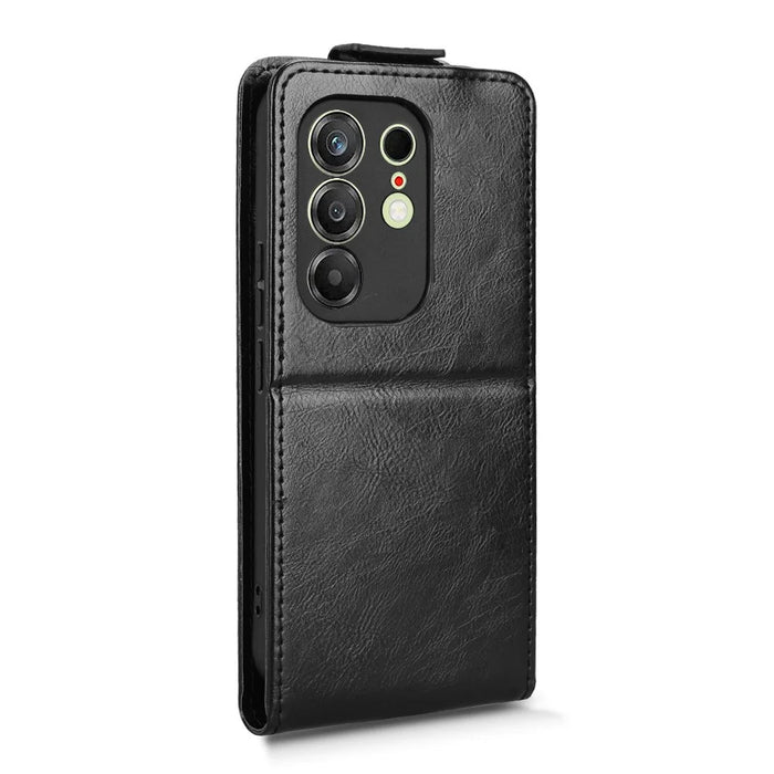 For TECNO Camon 50 4G Stand Case Magnetic Clasp Vertical Flip Leather Phone Cover with Card Holder - Black - 7
